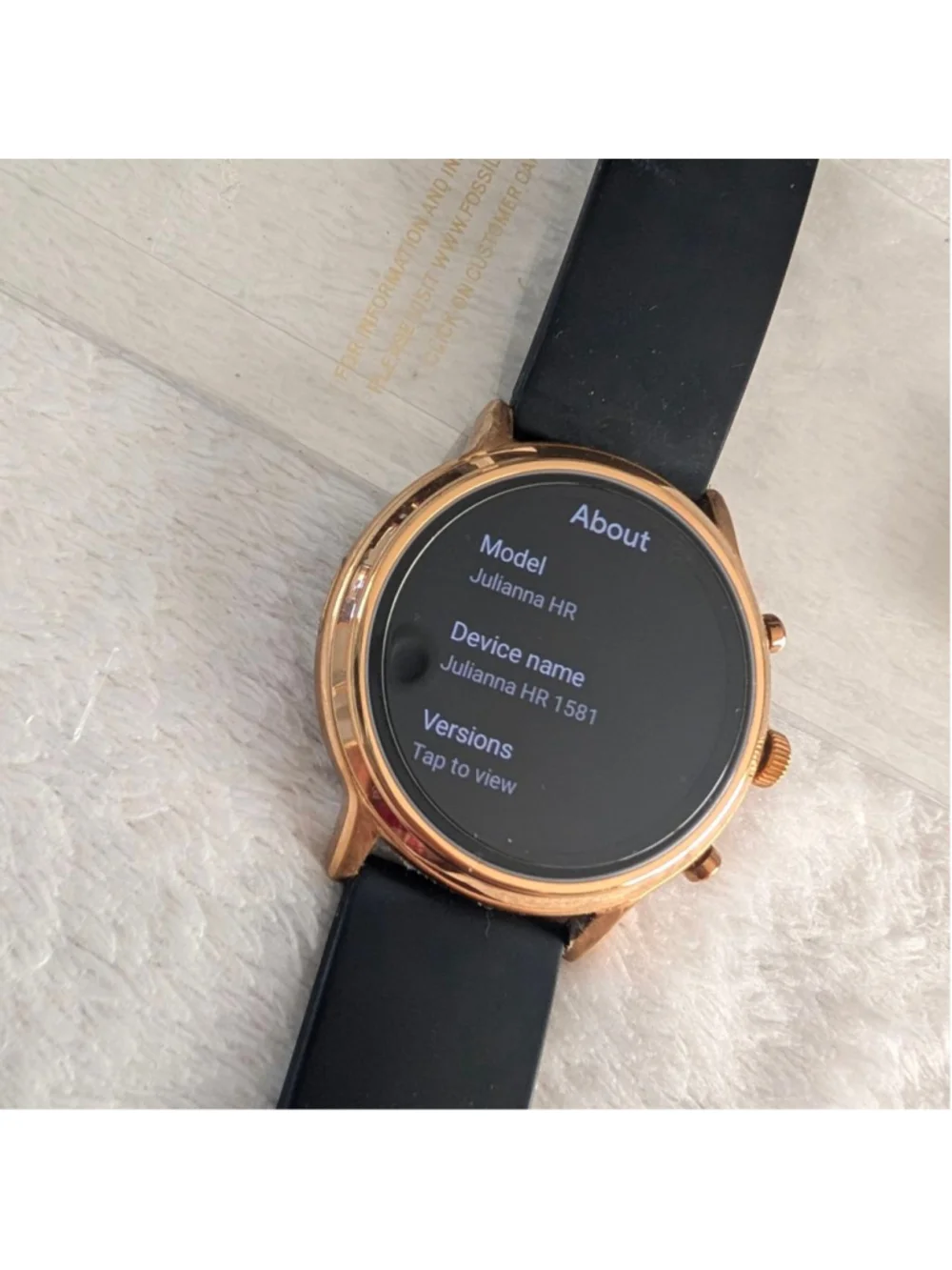 Fossil Julianna HR Rose Gold Black Smartwatch